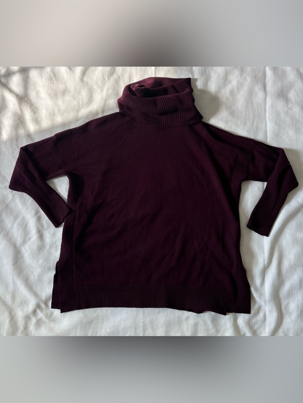 French Connection oversized Plum Turtleneck Sweater medium